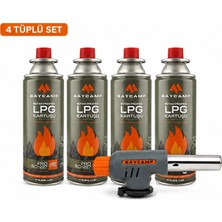 Baycamp BC-ELT1300 Pürmüz Başlığı + 4 Adet Lpg Kartuş Seti