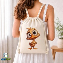 Ghostbastır Design Şaşkın Ördek Büzgülü Keten Çanta C304