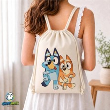 Ghostbastır Design Bluey Büzgülü Keten Çanta C039