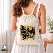 Ghostbastır Design Batman Büzgülü Keten Çanta C024