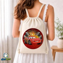 Ghostbastır Design Cars Mcqueen Büzgülü Keten Çanta C060