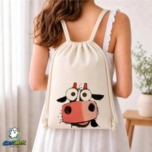Ghostbastır Design Inekli Büzgülü Keten Çanta C123