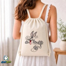 Ghostbastır Design Bugs Bunny Büzgülü Keten Çanta C052