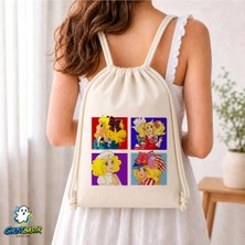 Ghostbastır Design Şeker Kız Candy Büzgülü Keten Çanta C230
