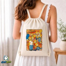 Ghostbastır Design Simpsons Büzgülü Keten Çanta C277
