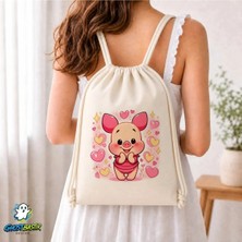 Ghostbastır Design Piglet Büzgülü Keten Çanta C231