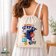Ghostbastır Design Susam Sokağı Büzgülü Keten Çanta C294