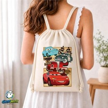 Ghostbastır Design Cars Mcqueen Büzgülü Keten Çanta C061