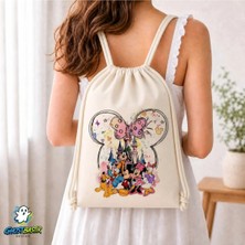 Ghostbastır Design Disney Kahramanları Büzgülü Keten Çanta C076