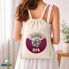 Ghostbastır Design Katar Futbol Federasyonu Büzgülü Keten Çanta C134