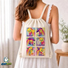 Ghostbastır Design Tweety Büzgülü Keten Çanta C354