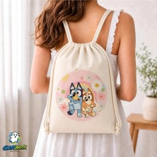 Ghostbastır Design Bluey Büzgülü Keten Çanta C045
