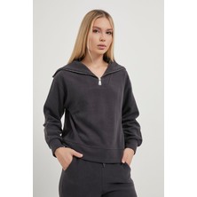 Armalife 26113 Yakası Fermuarlı Selanik Kadın Sweat