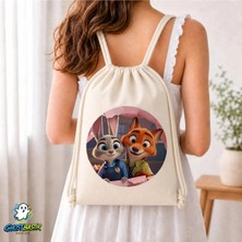 Ghostbastır Design Zootropolis Büzgülü Keten Çanta C382