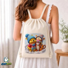 Ghostbastır Design Winnie The Pooh Büzgülü Keten Çanta C365