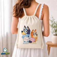 Ghostbastır Design Bluey Büzgülü Keten Çanta C035