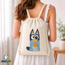 Ghostbastır Design Bluey Büzgülü Keten Çanta C043