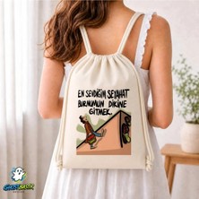 Ghostbastır Design Burnunun Diki Büzgülü Keten Çanta C053