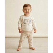 Erkek Bebek Sincap Baskılı Kahverengi Pijama Takımı