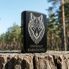 Loren Gift Bozkurt Temalı Kişiye Özel Benzinli Metal Çakmak