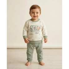 Erkek Bebek Yeşil Sincap Baskılı Pijama Takımı