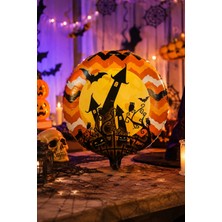 Dodomar Halloween Folyo Balon Şatolu 45x45 cm Cadılar Bayramı Parti Süsü Yuvarlak Temalı Dekorasyon Balonu