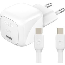 Belkin Boostcharge Kompakt Duvar Şarj Cihazı 30 W, Seyahat Dostu Usb-C Power Delivery Hızlı Şarj, Ip