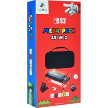 Coteci Nintendo Switch 2 Uyumlu 15 'i 1 Arada Mega Pack Aksesuar ve Hediye Seti Taşıma, Koruma