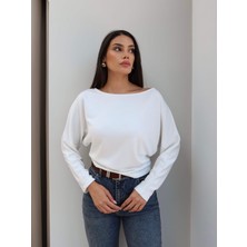 Esra Helvacı Kayık Yaka Uzun Kollu Bluz