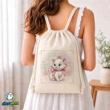 Ghostbastır Design Kedi Marie Büzgülü Keten Çanta C146