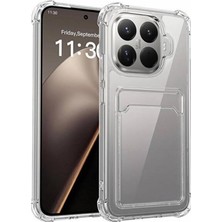 Nanospace Xiaomi Mi 15T Pro Ile Uyumlu Kılıf Kartlıklı Şeffaf Silikon Kamera Korumalı Kılıf