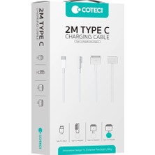 Coteci MacBook Type-C To Magsafe 3 Hızlı Şarj Kablosu 140W 2 Metre