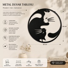 Şimşek Lazer Kedi Figürlü Metal Tablo