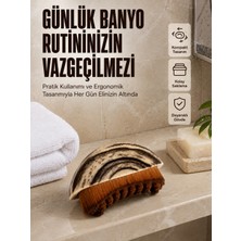 Uslucan Alışveriş Masaj Fırçası Vücut Temizleme Fırçası Ahşap Desenli Yumuşak Kıllı Banyo Fırçası
