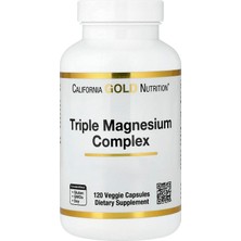 California Gold Nutrition, Triple Magnesium Complex, Malate, Citrate & Bisglycinate Chelate, 120 Veggie Capsules (105 Mg Per Capsule)