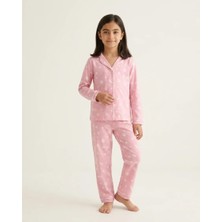 Pembe – Papatya Baskılı Kız Pijama Takım