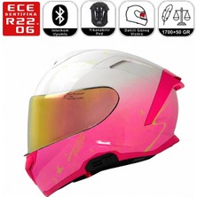 Ebakbak Motosiklet Kaskı Kadın Güneş Vizörlü Full Face Women Motorcu Kaskı Sweet