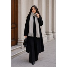 SFG Life Moda Kadın Triko Uzun Saçaklı Püsküllü Kışlık Atkı