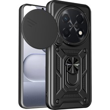 Caseonn Huawei Nova 15 Max Kılıf Sürgülü Kamera Korumalı Yüzüklü Mıknatıslı Tank Kapak Siyah