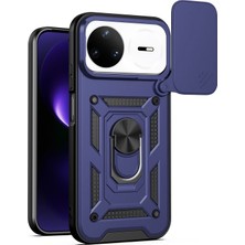 Caseonn Huawei Nova 15 Pro Kılıf Sürgülü Kamera Korumalı Yüzüklü Mıknatıslı Tank Kapak Lacivert