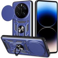 Caseonn Honor Magic 7 Pro Kılıf Sürgülü Kamera Korumalı Yüzüklü Mıknatıslı Tank Kapak Lacivert