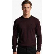 Wkm Erkek Regular Fit Bisiklet Yaka Nakışlı Triko Kazak