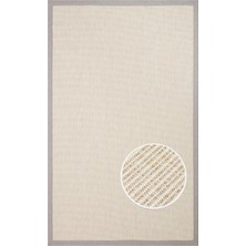 Eko Halı Ventura Vnt 2706 Cream Bordür Grey Sisal Görünümlü Iç ve Dış Mekan Uyumlu Hav Vermeyen Modern Dokuma Halı