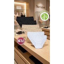 Özten Beyaz Ten Siyah Bambu Bikini 6'lı Karışık - M
