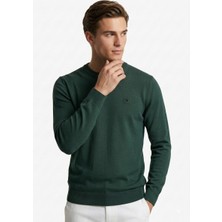 Wkm Erkek Regular Fit Bisiklet Yaka Nakışlı Triko Kazak