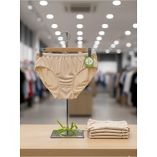 Özten Beyaz Ten Siyah Bambu Bikini 6'lı Ten - M