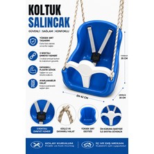 Koltuk Salıncak Mavi Renk Emniyet Kemerli Çocuk ve Bebek Salıncağı – Bahçe & Balkon Için Güvenli Salıncak