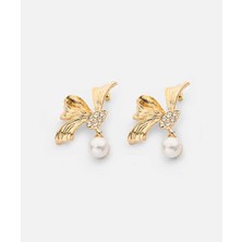 İpekyol Kristal Taşlı Suni Incili Küpe IW6260068040265