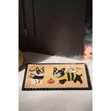 Anthropologie Halloween Frenchies Baskılı Hindistan Cevizi Lifli Kapı Paspası