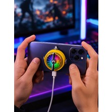Elitse Manyetik Telefon Soğutucu Rgb Fanlı Mobil Oyun Soğutucusu